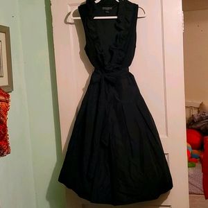 Black ruffle cocktail dress